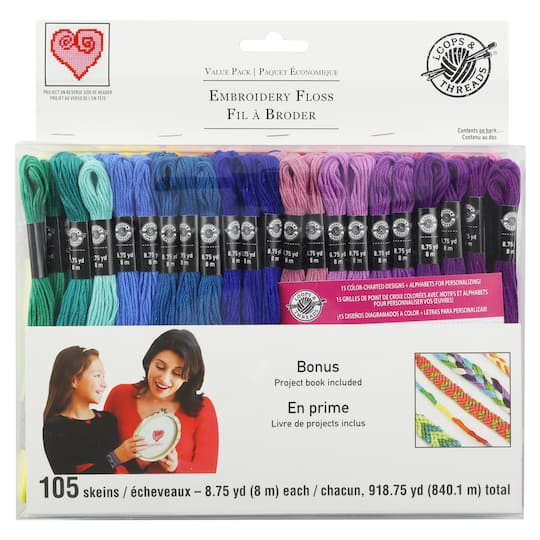 12 Pack: Embroidery Floss Value Pack by Loops & Threads®